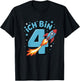 Ich Bin 4 Rakete Geburtstag 4. Geburtstag Junge Weltall T-Shirt - T-Shirt | Black