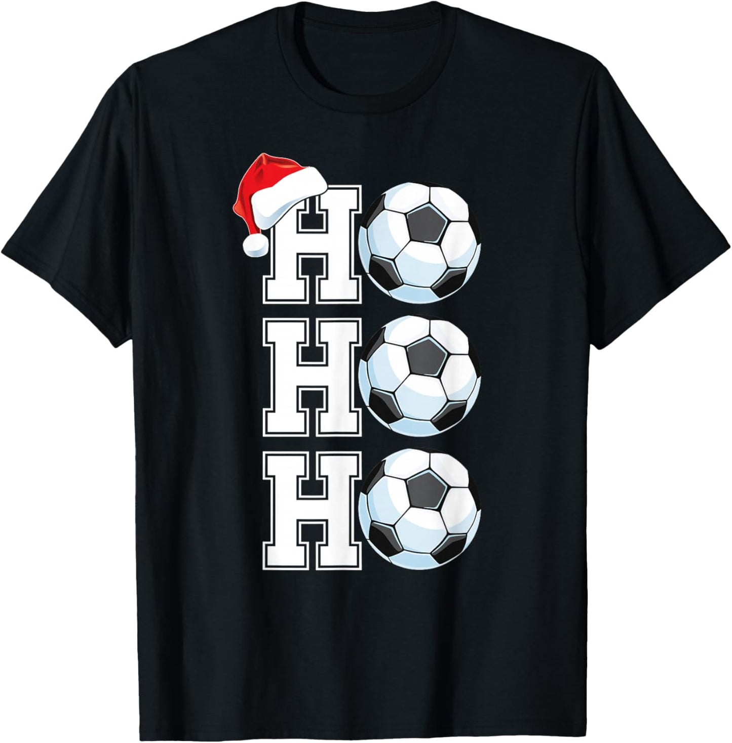 Ho Ho Ho Boys Christmas Sports Soccer Player Toddler Xmas T-Shirt - T-Shirt | Black