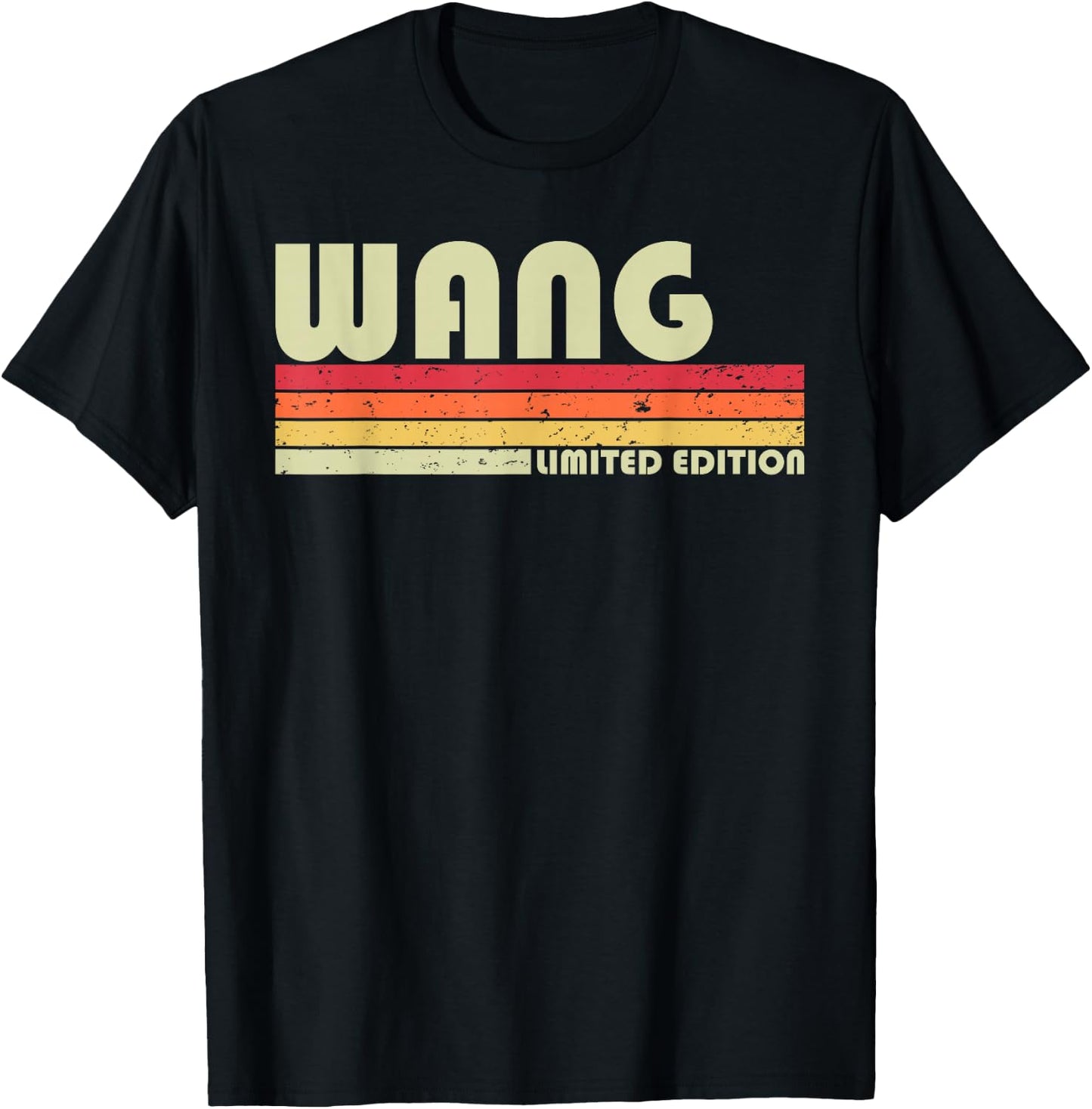 WANG Surname Funny Retro Vintage 80s 90s Birthday Reunion T-Shirt - T-Shirt | Black