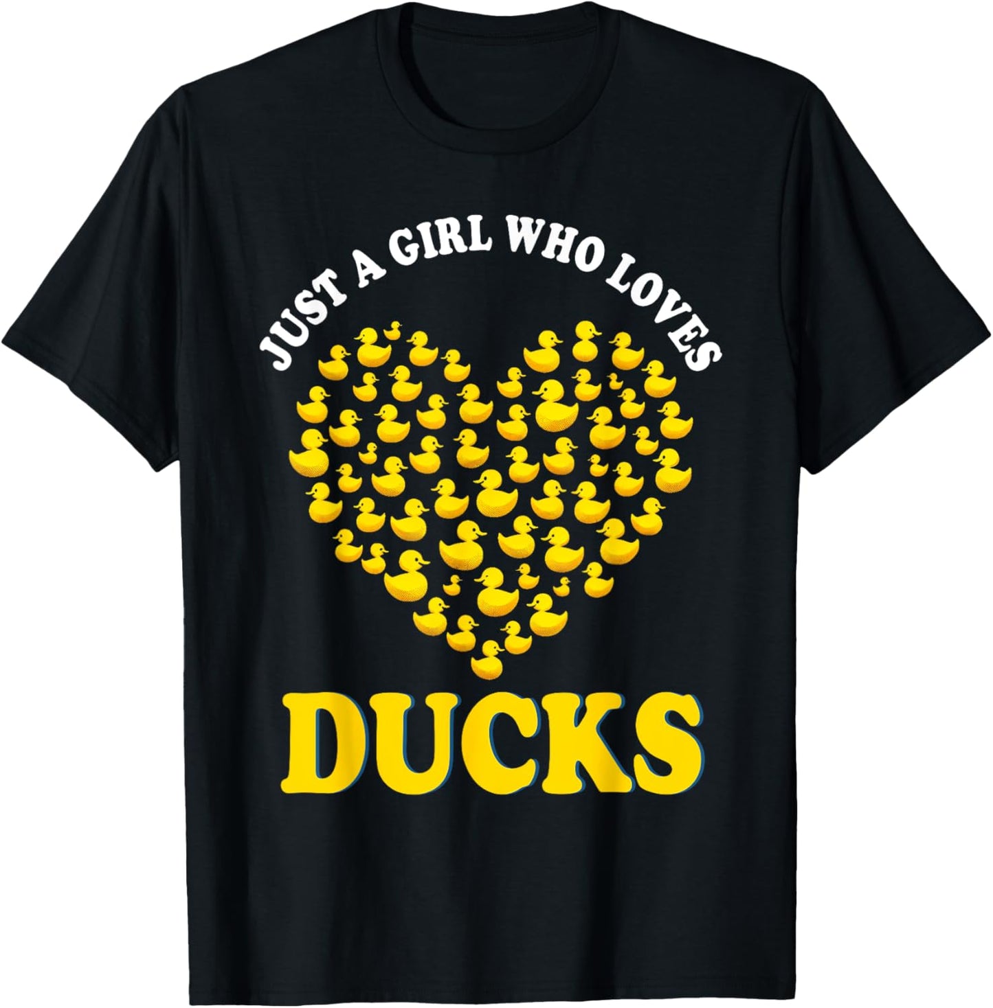 Just a Girl Who Loves Ducks Shirt Girl Cute Funny Duck Gifts T-Shirt - T-Shirt | Black