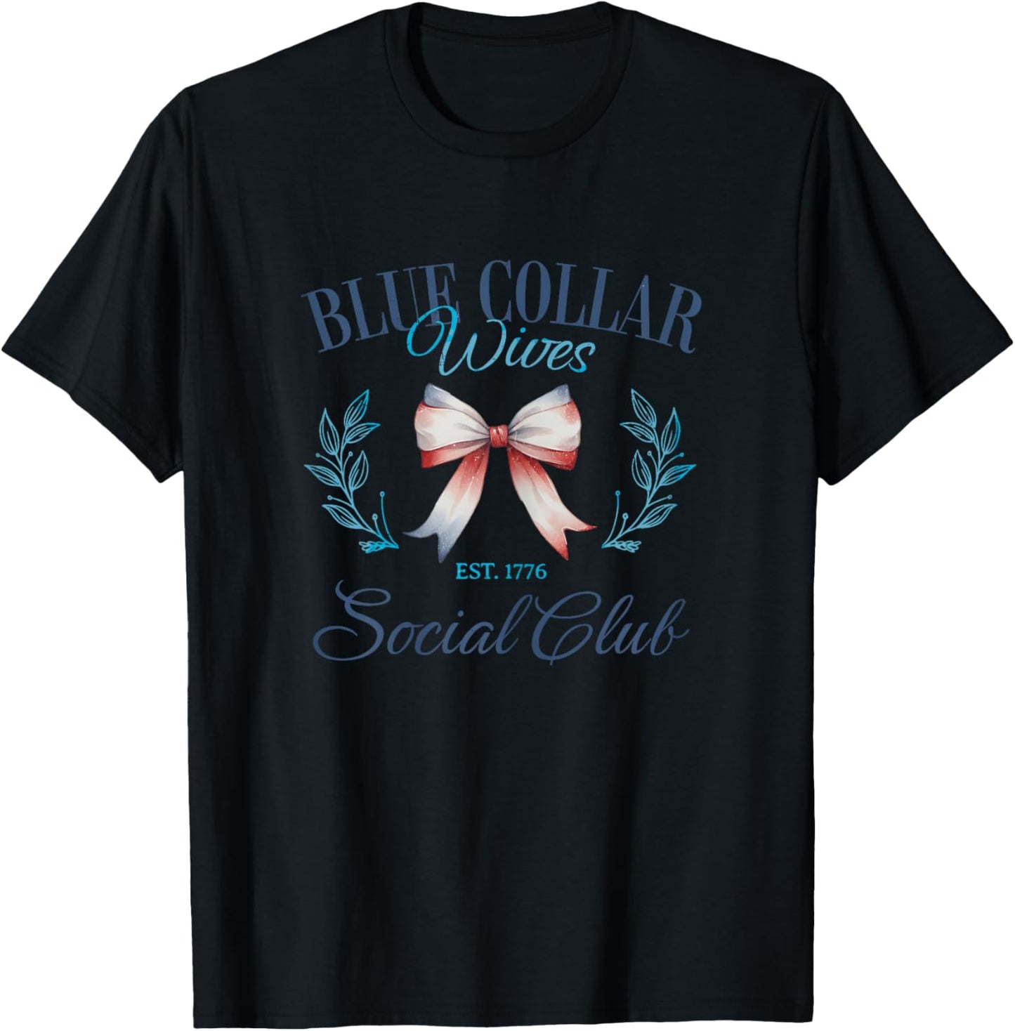 Blue Collar Wives Social Club EST 1776 4th of July Coquette Kids T-Shirt - T-Shirt | Black
