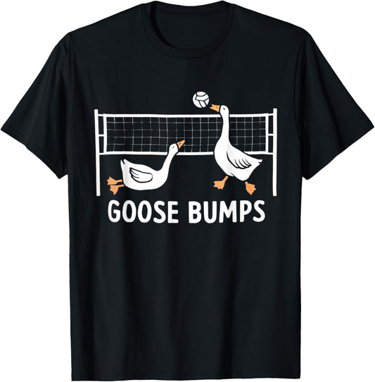 Goose Bumps Volleyball Set Spike Funny Volleyball Team T-Shirt - T-Shirt | Black