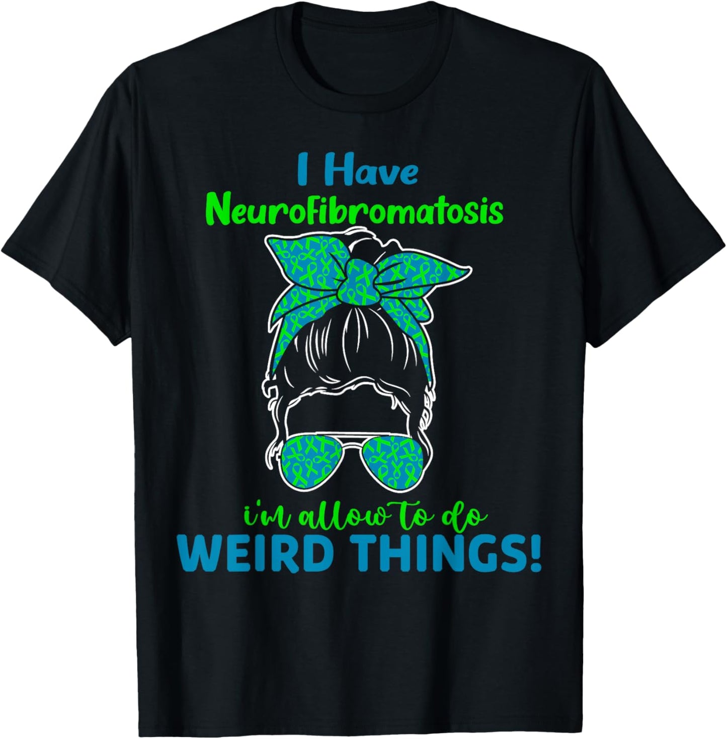 Green Ribbon Nf1 Neurofibromatosis Awareness Women NF1 T-Shirt - T-Shirt | Black