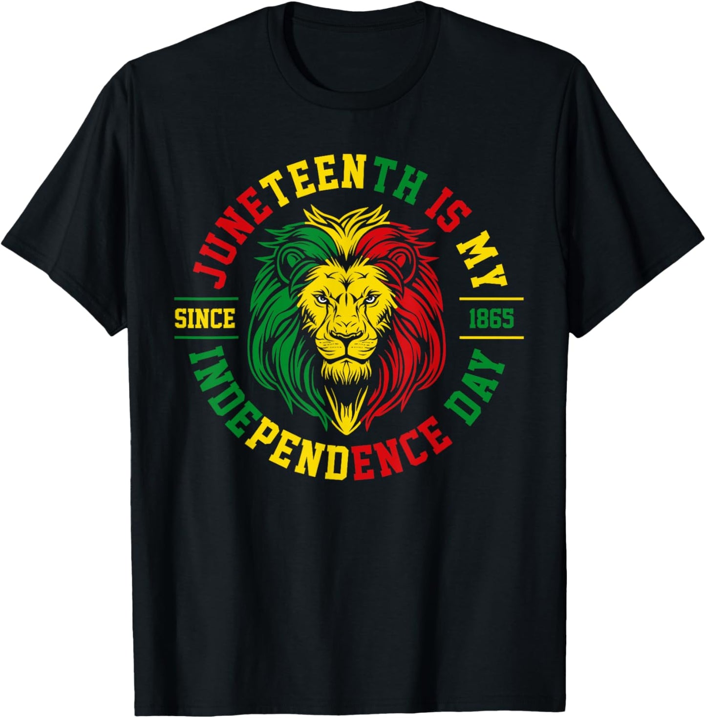 Juneteenth Is My Independence Day Lion Free Ish Since 1865 T-Shirt - T-Shirt | Black