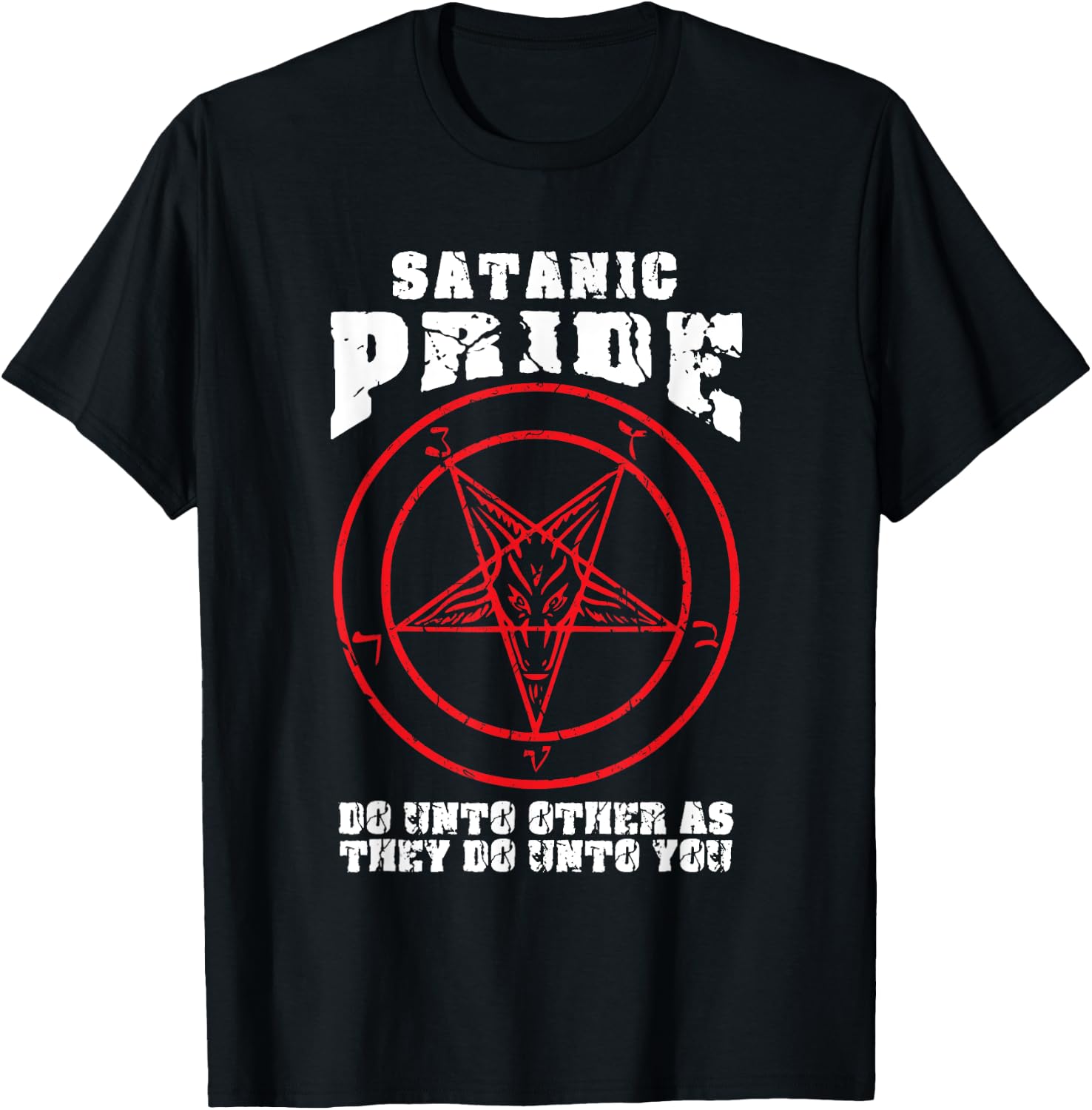 Satanic Pride Satan Satanism Saying Baphomet Devil Design T-Shirt - T-Shirt | Black