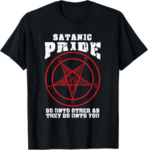 Satanic Pride Satan Satanism Saying Baphomet Devil Design T-Shirt - T-Shirt | Black