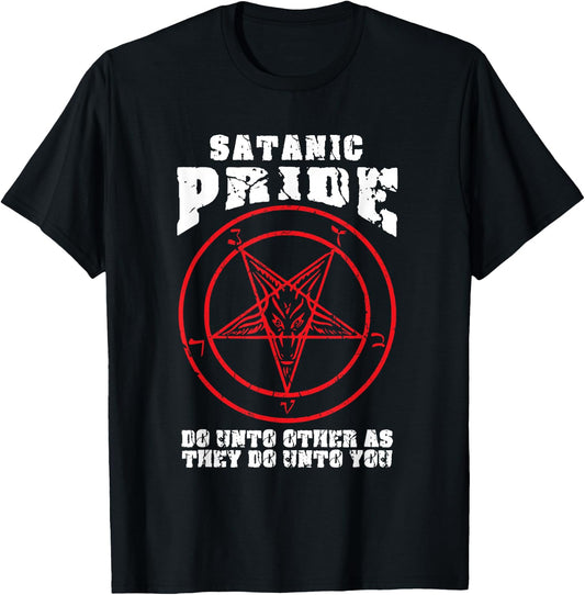 Satanic Pride Satan Satanism Saying Baphomet Devil Design T-Shirt - T-Shirt | Black