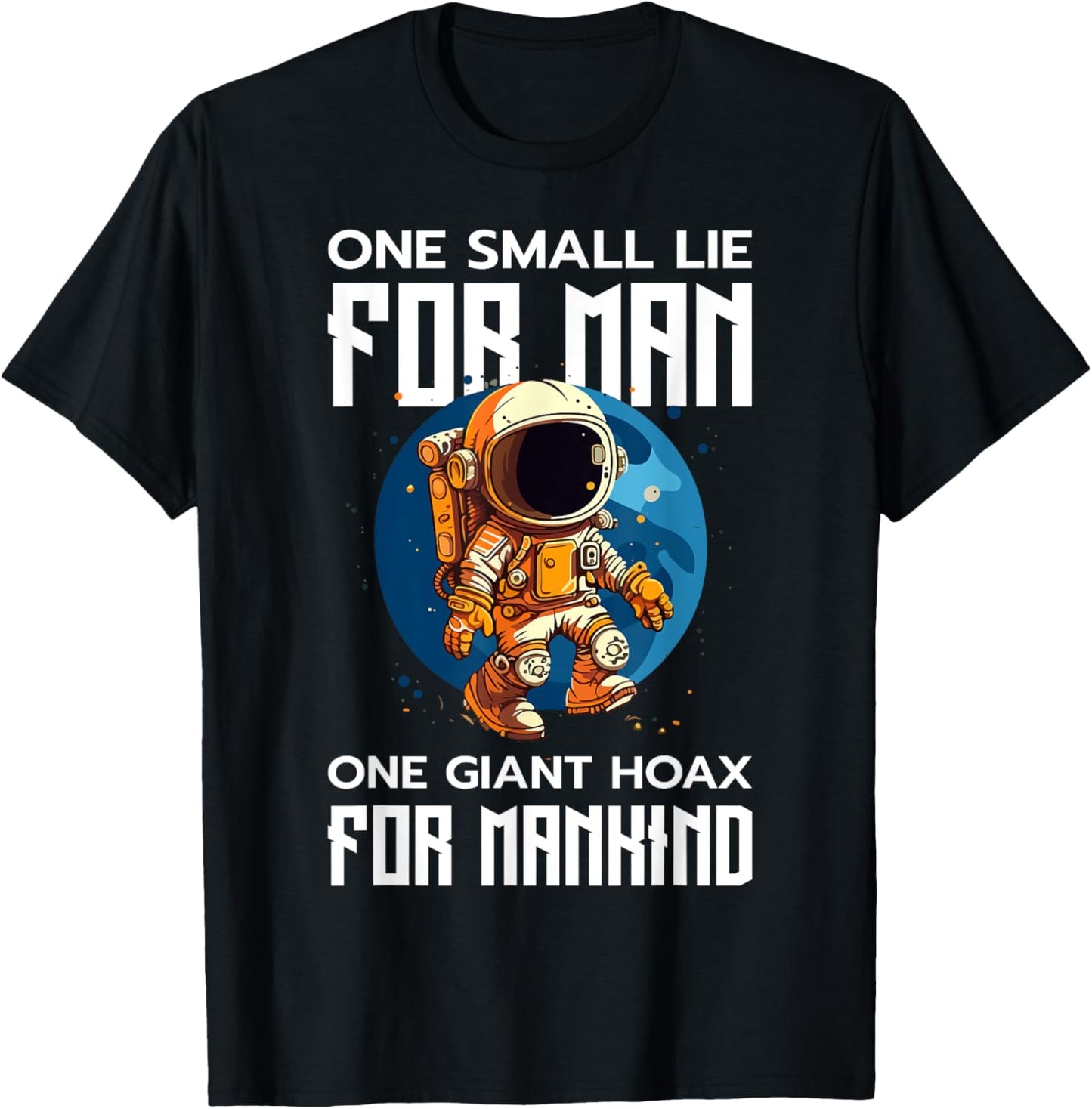 Fake Moon Landing Conspiracy Theory Funny Government T-Shirt - T-Shirt | Black