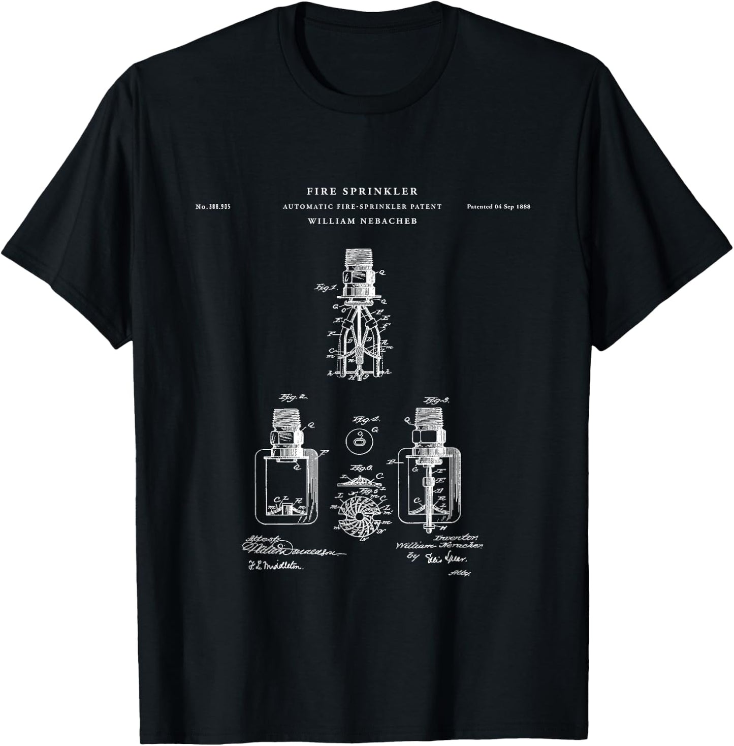 Fire Sprinkler Patent - City T-Shirt - T-Shirt | Black