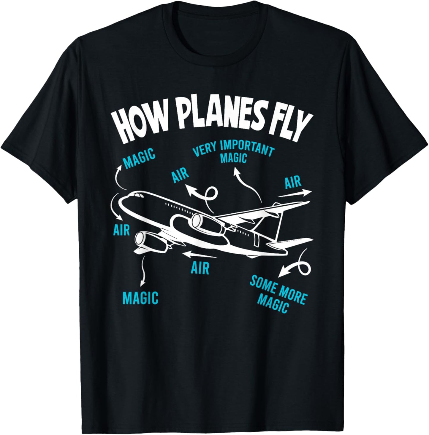 How Planes Fly Funny Aerospace Engineer Engineering T-Shirt - T-Shirt | Black