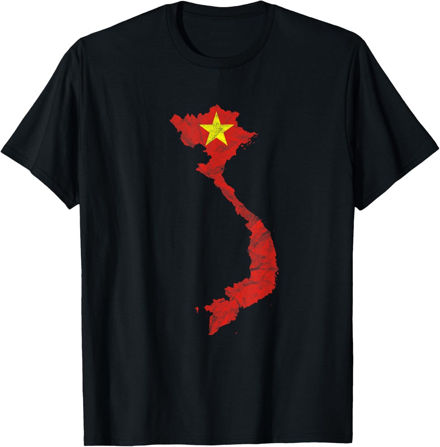 Vietnamese Flag Outline Holiday Travel Asia Vietnam T-Shirt - T-Shirt | Black