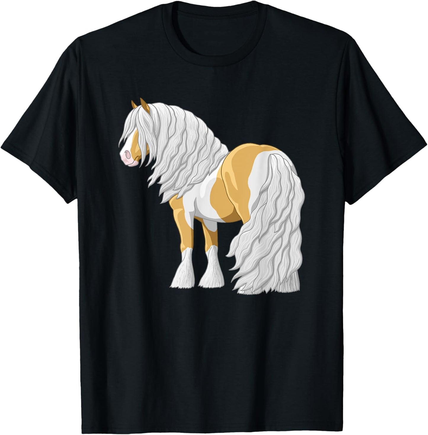 Palomino Pinto Skewbald Gypsy Vanner Irish Cob Draft Horse T-Shirt - T-Shirt | Black