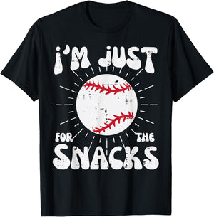 Im Just Here For The Snacks Funny Fan Women Boys Girls Kids T-Shirt - T-Shirt | Black