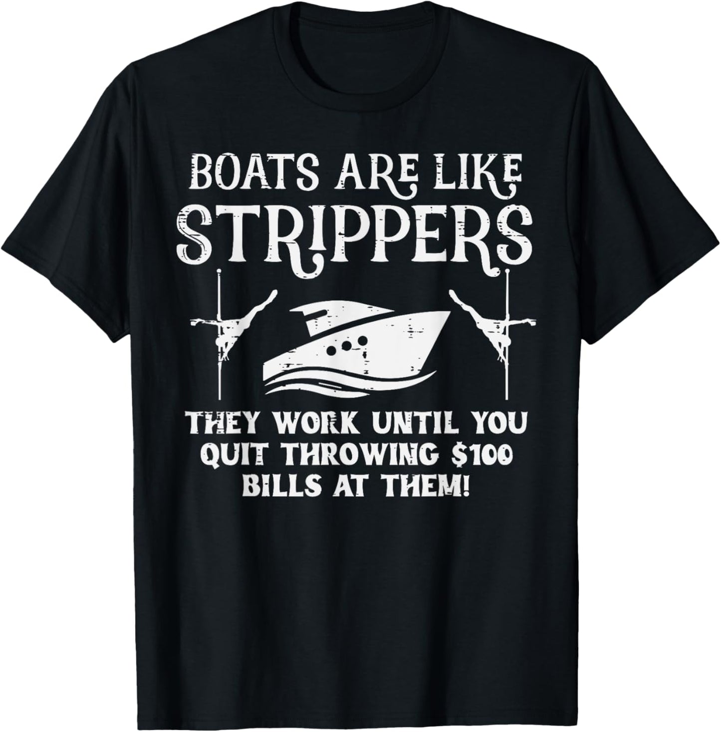 Boats Are Like Work Until Funny Captain Yacht Owner Ship Men T-Shirt - T-Shirt | Black