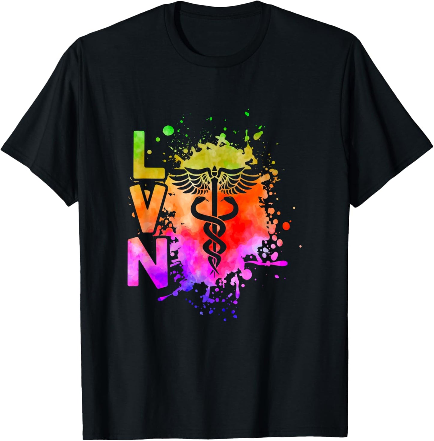 LVN Caduceus LVN Nurse Licensed Vocational Nurse T-Shirt - T-Shirt | Black