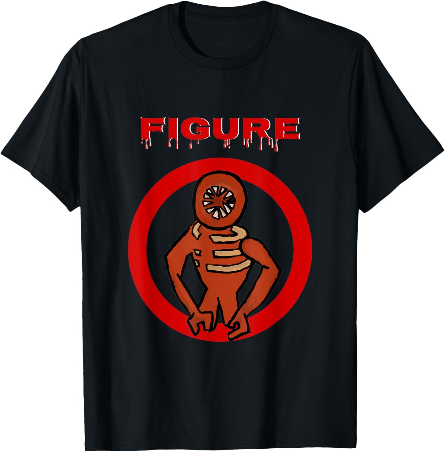 2022 Black Monster Horror Game Doors Figure T-Shirt - T-Shirt | Black