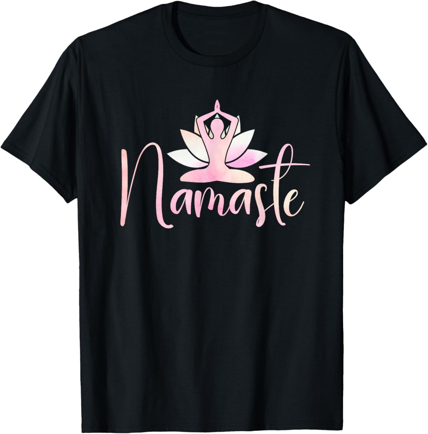 Namaste Lotus Flower Meditation Yoga T-Shirt - T-Shirt | Black