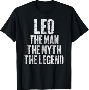 Personalized Shirt Leo The Man The Myth The Legend T-Shirt - T-Shirt | Black