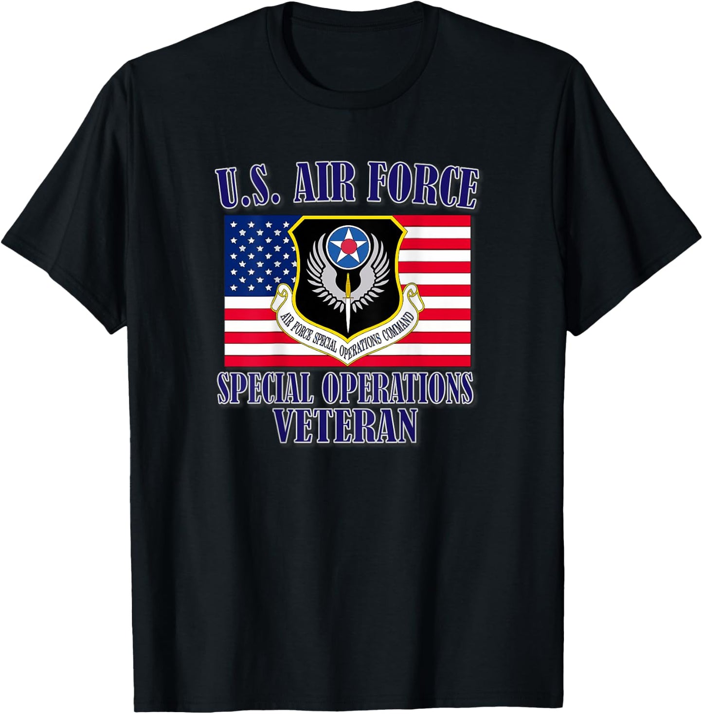 US Air Force Special Operations Veteran (Back Design) T-Shirt - T-Shirt | Black