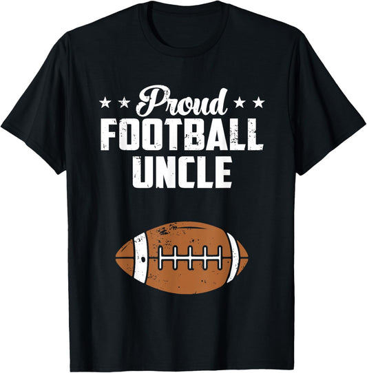 Proud Uncle Football Vintage Football Lover Fathers Day T-Shirt - T-Shirt | Black