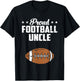 Proud Uncle Football Vintage Football Lover Fathers Day T-Shirt - T-Shirt | Black