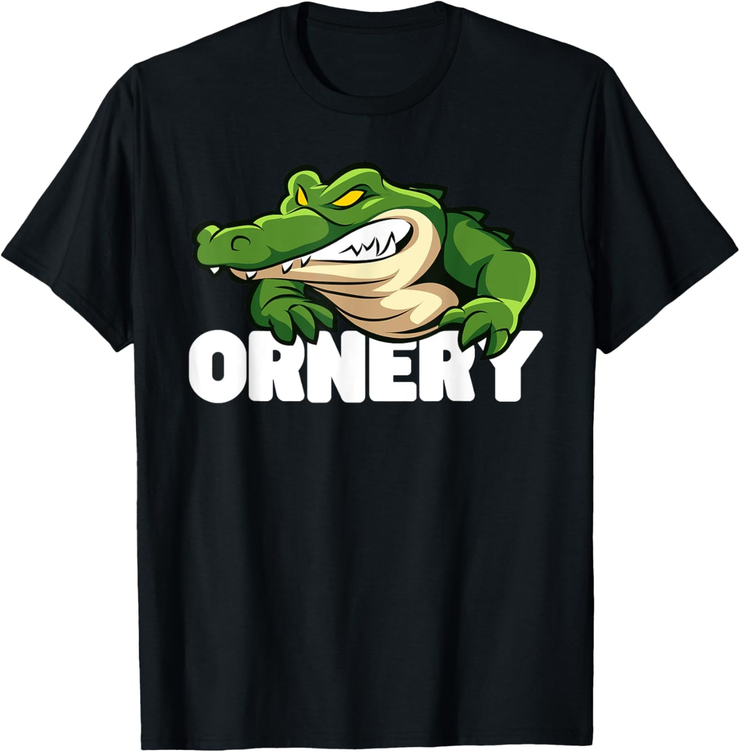 Ornery Alligators Funny Grumpy Gator Mascot T-Shirt - T-Shirt | Black