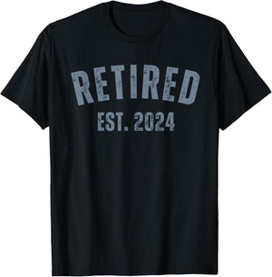 Retired Est. 2024 Vintage Retirement T-Shirt - T-Shirt | Black