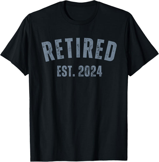 Retired Est. 2024 Vintage Retirement T-Shirt - T-Shirt | Black