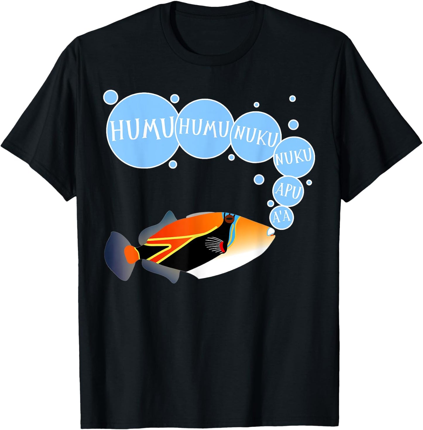 Humuhumunukunukuapua'a Funny Cute Design Hawaii State Fish T-Shirt - T-Shirt | Black