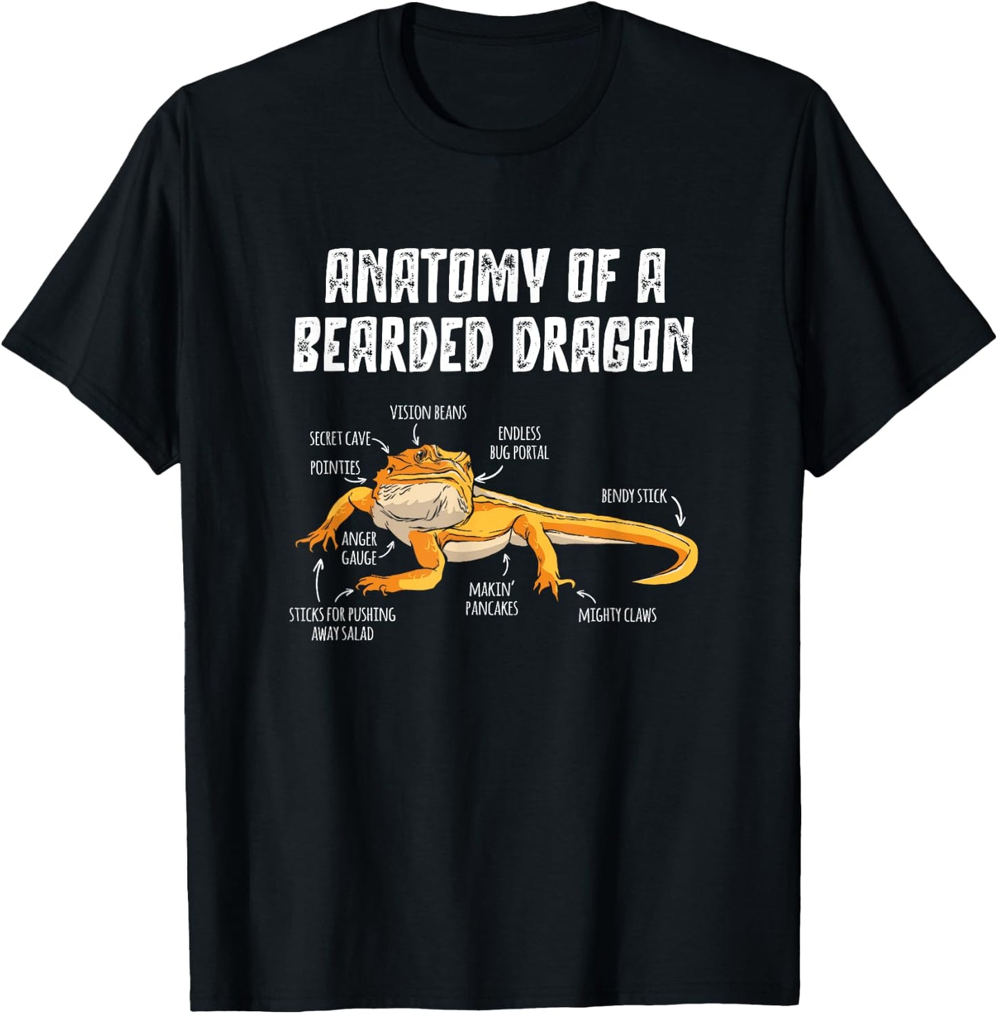 Anatomy Of A Bearded Dragon T-Shirt - T-Shirt | Black