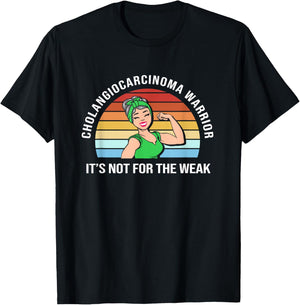 Retro Strong Woman Cholangiocarcinoma Warrior T-Shirt - T-Shirt | Black