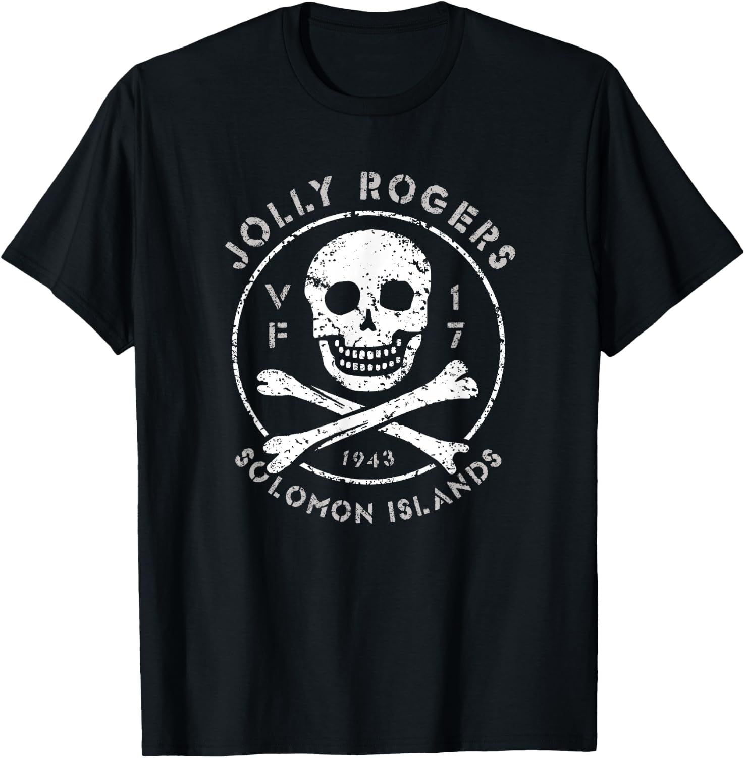 Jolly Rogers VF-17 Fighter Squadron | VF-61 F4U Corsair WW2 T-Shirt - T-Shirt | Black