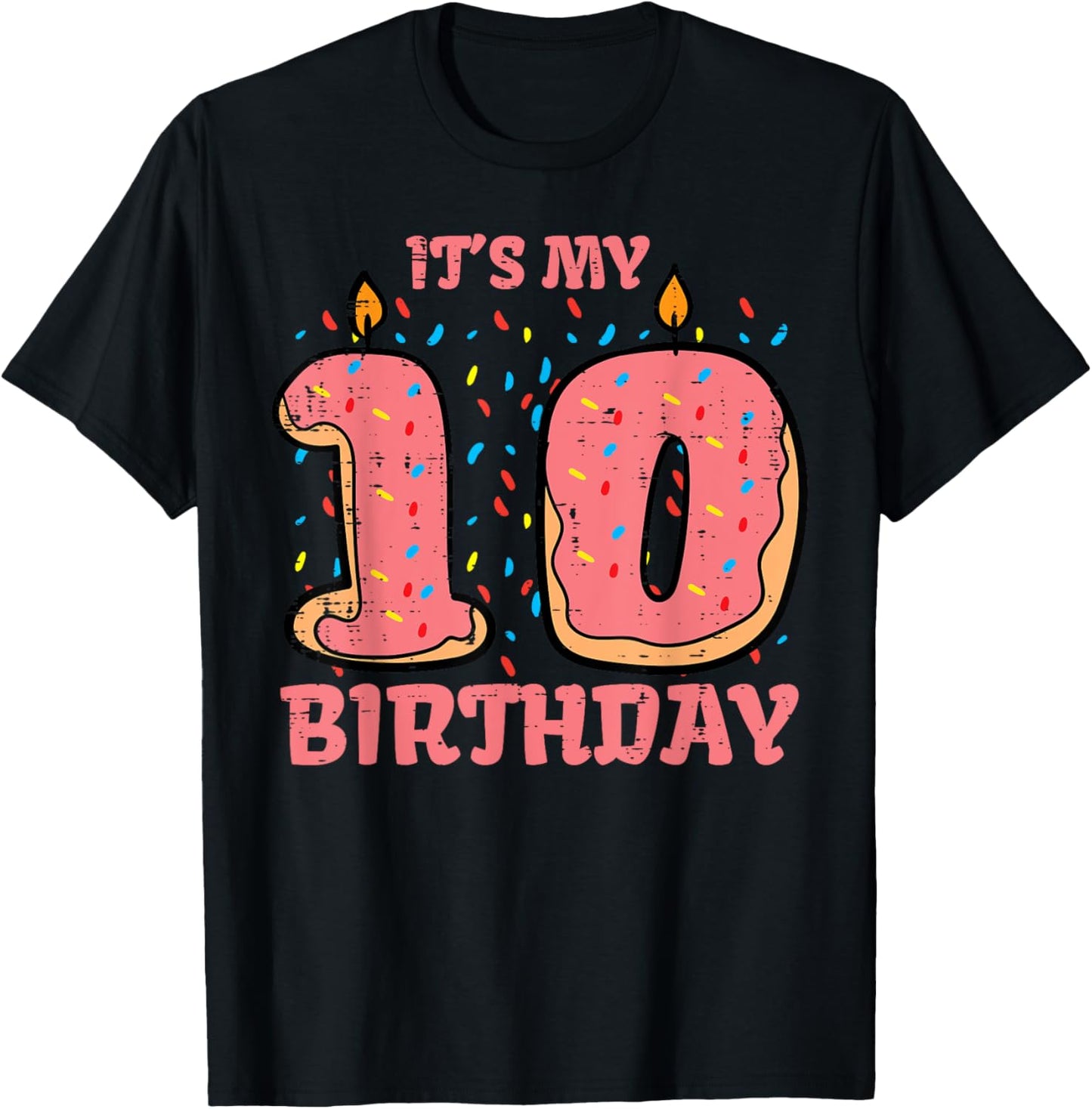 Its My 10th Birthday Cake 10 Years Old Bday Girls Boys Kids T-Shirt - T-Shirt | Black