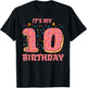 Its My 10th Birthday Cake 10 Years Old Bday Girls Boys Kids T-Shirt - T-Shirt | Black