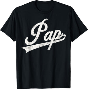 Pap Vintage Retro Style Father’s day Gift Pap Grandpa T-Shirt - T-Shirt | Black