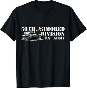 50th Armored Division Jersey Blues Retro Veterans Day T-Shirt - T-Shirt | Black