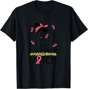 Breast Cancer You Picked Wrong B Unbreakable Awareness Women T-Shirt - T-Shirt | Black