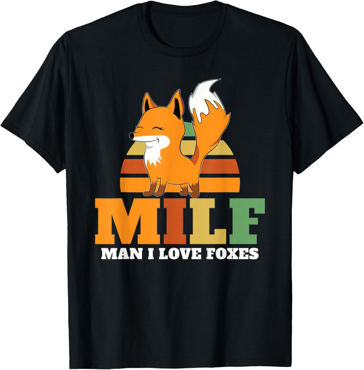 Man I Love Foxes Mom Mother Wildlife Animal Vintage Fox T-Shirt - T-Shirt | Black