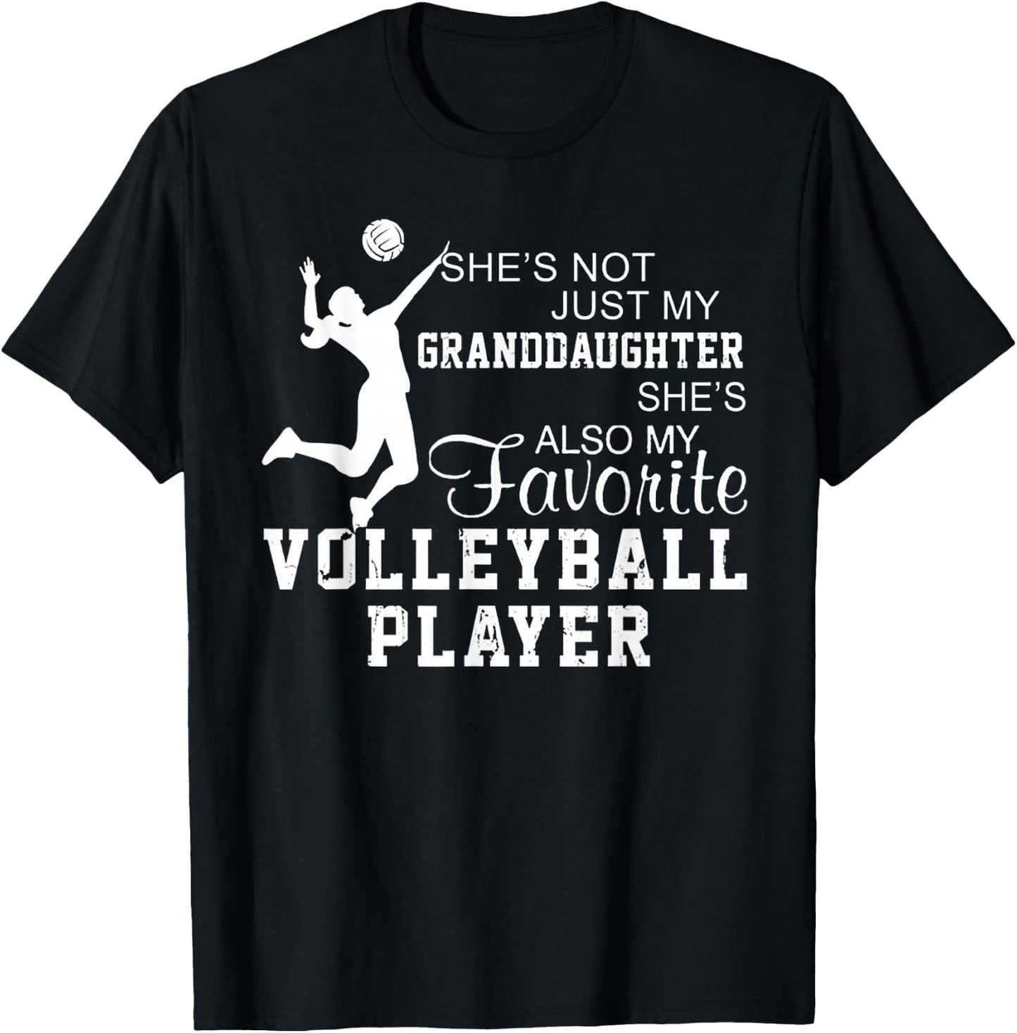 She's Not Just My Granddaughter Volleyball Player T-Shirt - T-Shirt | Black
