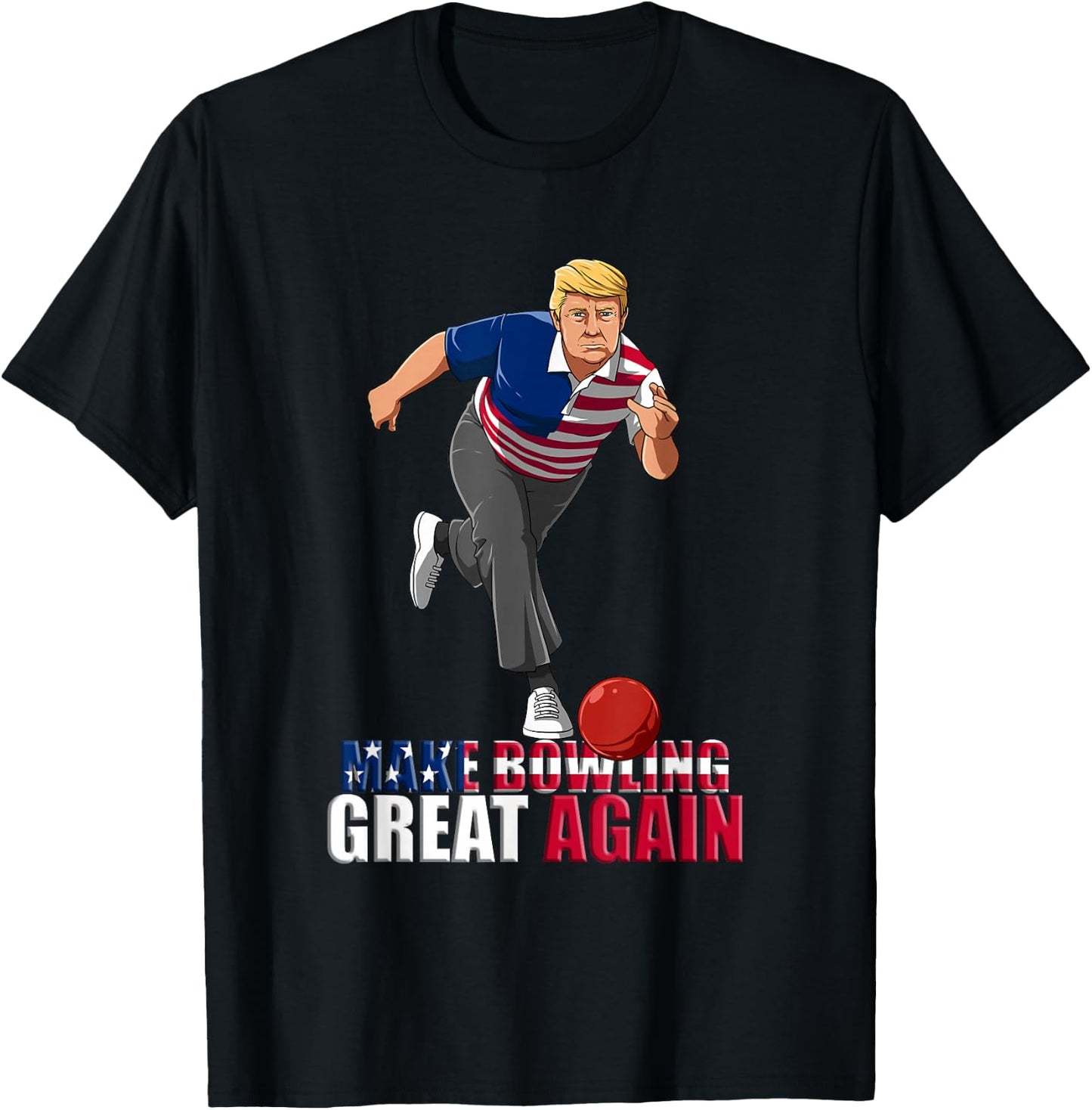 Make Bowling Great Again - Funny Trump Bowling Gift Small T-Shirt - T-Shirt | Black