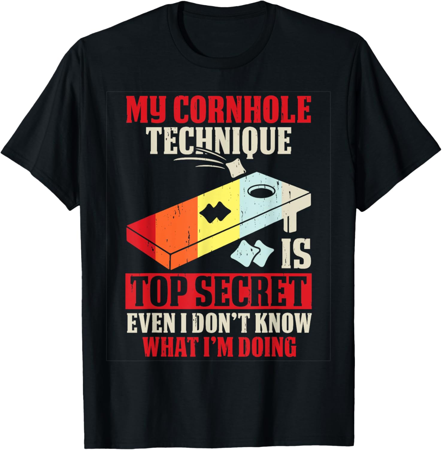 Funny Cornhole , Small, Black T-Shirt - T-Shirt | Black