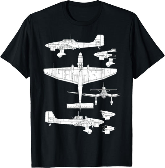 Junkers Ju 87 Stuka German WW2 Bomber Luftwaffe Airplane T-Shirt - T-Shirt | Black