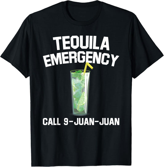 Tequila Emergency Mexican Fiesta Funny Cinco de Mayo Gift T-Shirt - T-Shirt | Black