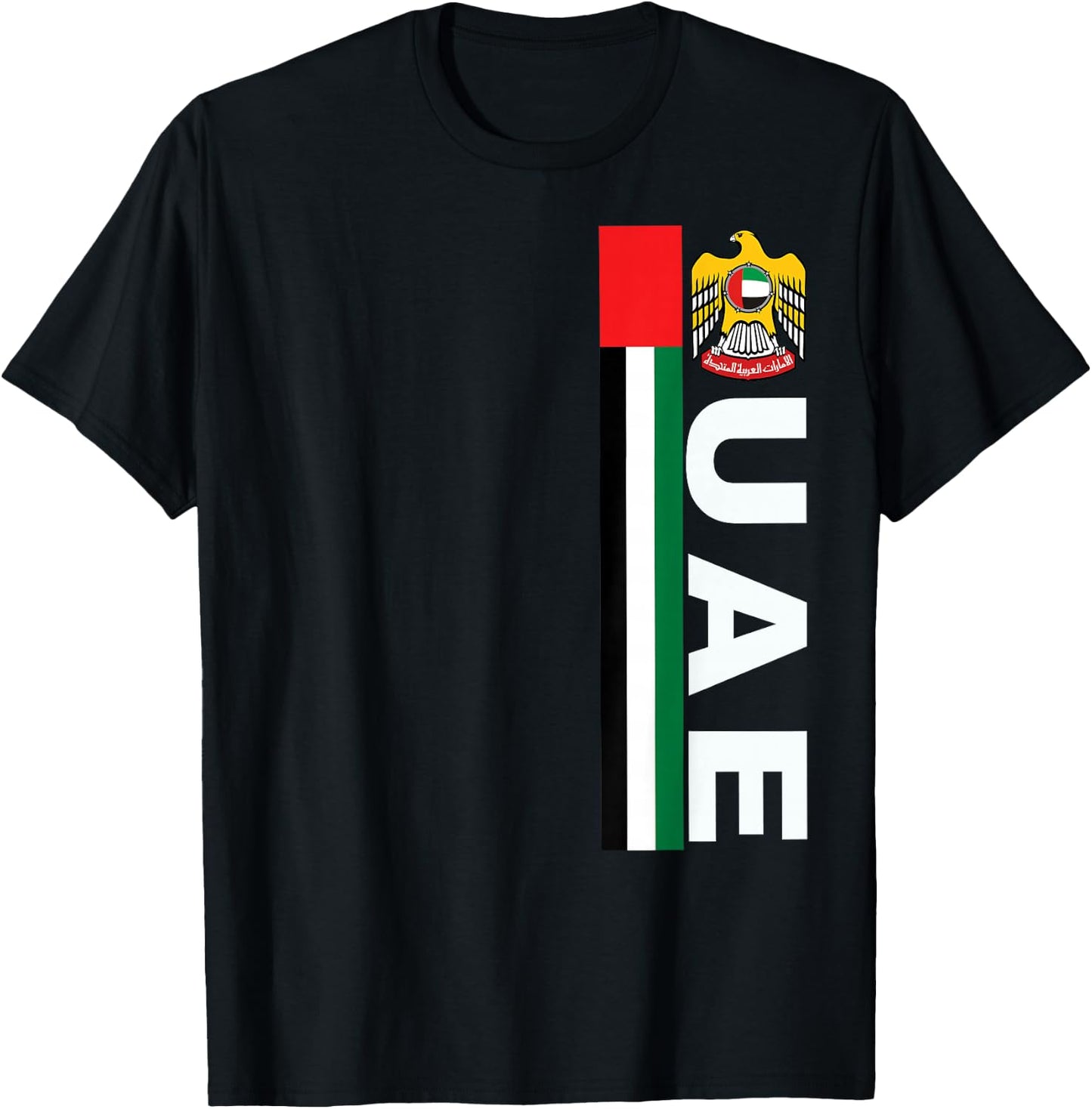 UAE Soccer Style United Arab Emirates Flag T-Shirt - T-Shirt | Black