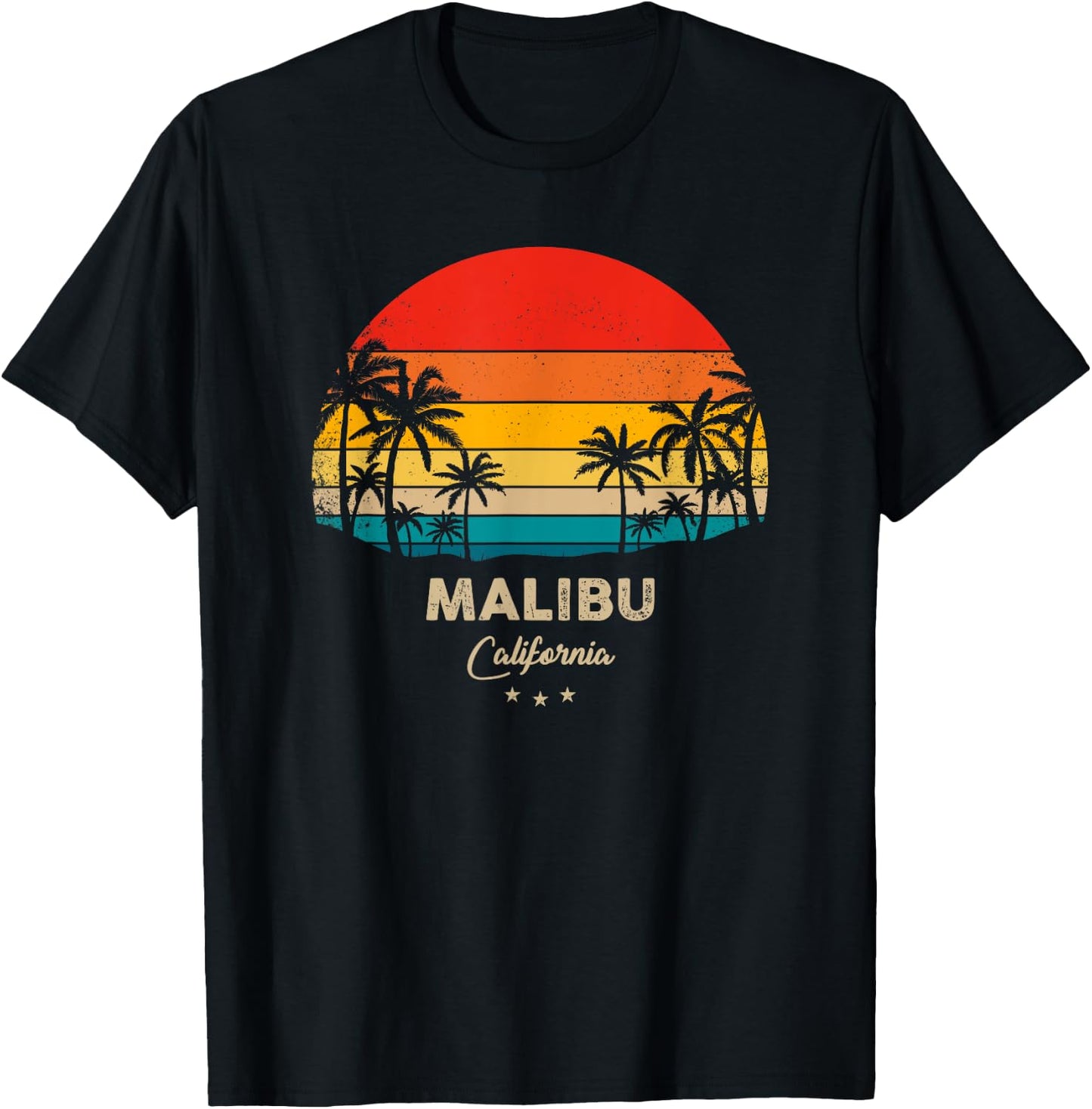 Vintage Malibu Beach Souvenir - California T-Shirt - T-Shirt | Black