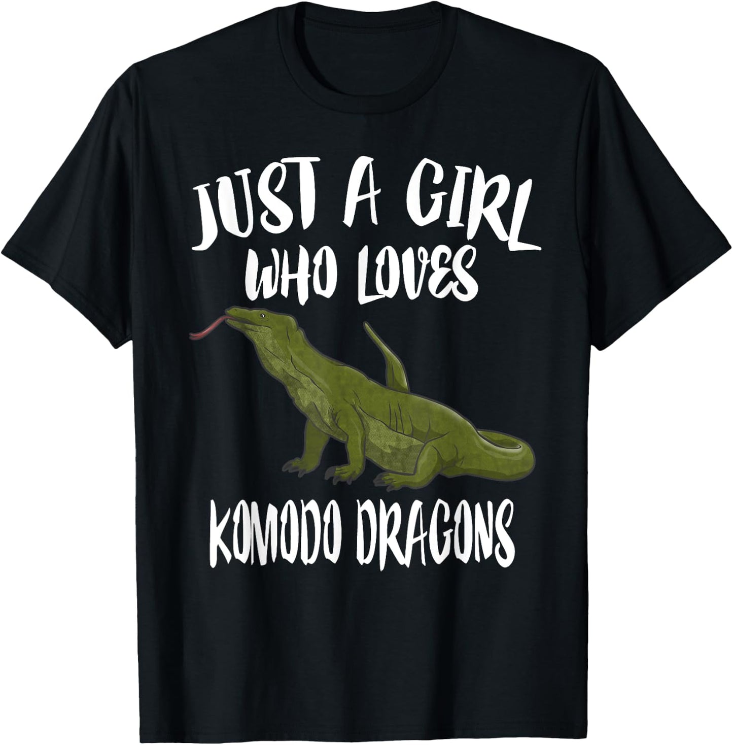 Just A Girl Who Loves Komodo Dragons Animal Gift T-Shirt - T-Shirt | Black