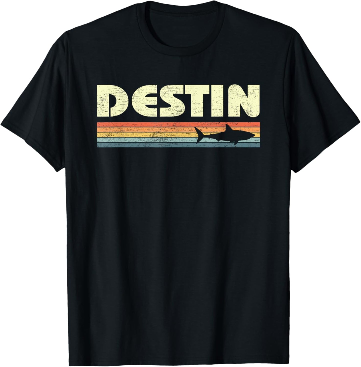 Destin Florida Vintage Shark Souvenir T-Shirt - T-Shirt | Black