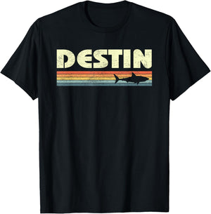 Destin Florida Vintage Shark Souvenir T-Shirt - T-Shirt | Black