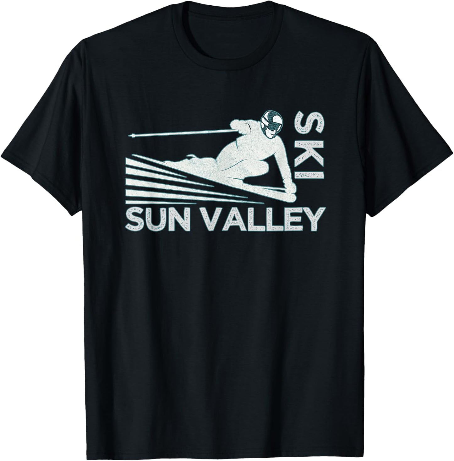Ski Sun Valley Idaho - Vintage Snow Ski T-Shirt - T-Shirt | Black