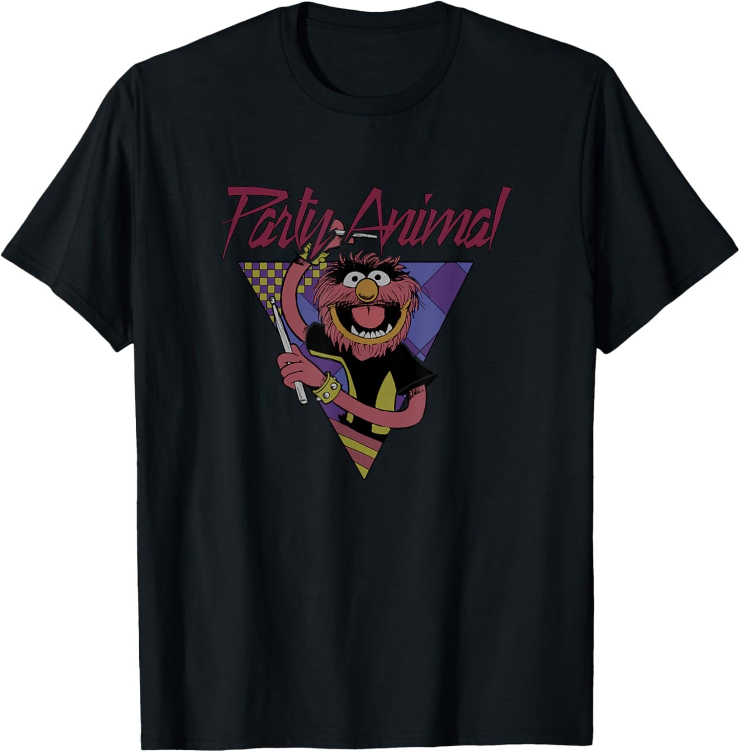Disney The Muppets Party Animal Vintage Retro Music Poster T-Shirt - T-Shirt | Black